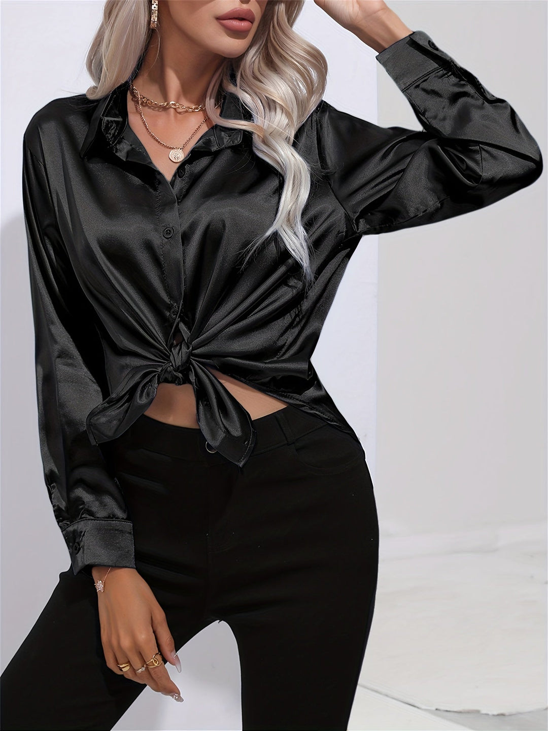 Athena | Elegant Long Sleeve Blouse