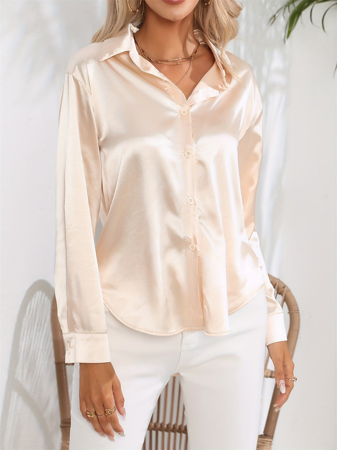 Athena | Elegant Long Sleeve Blouse