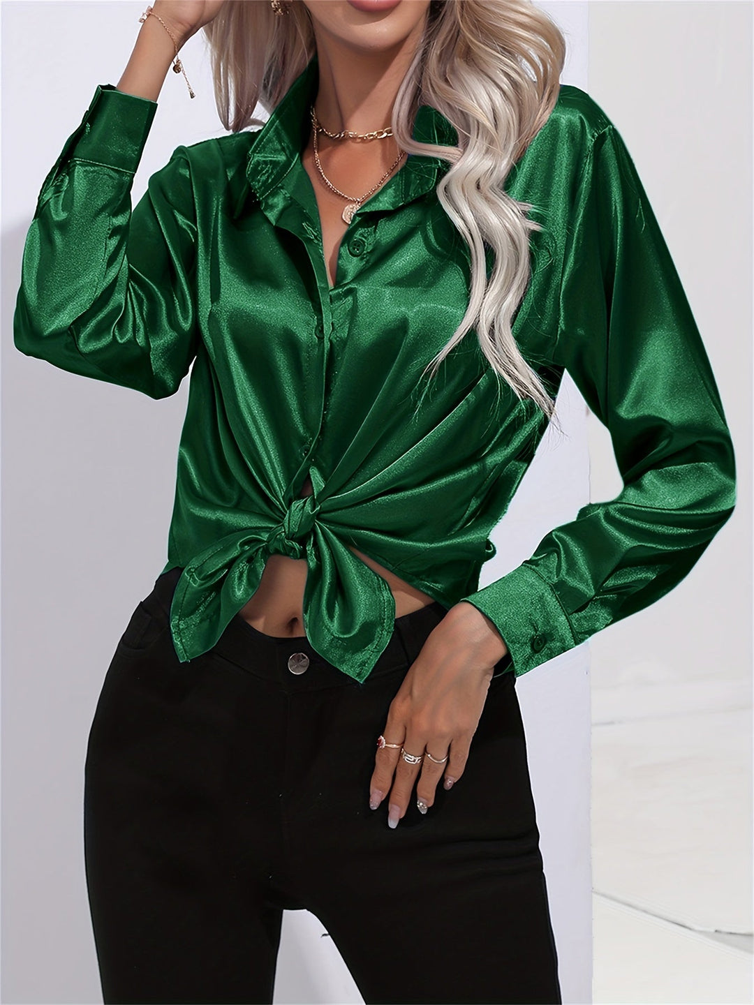 Athena | Elegant Long Sleeve Blouse