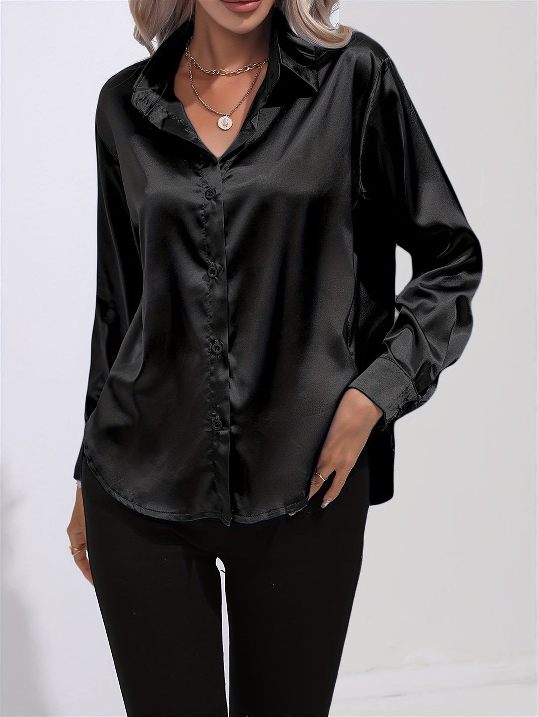 Athena | Elegant Long Sleeve Blouse