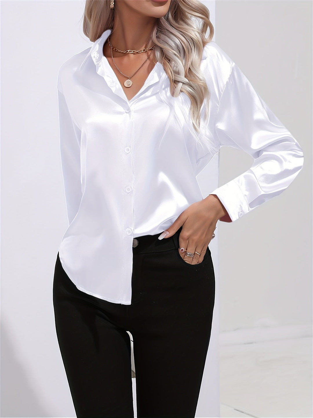 Athena | Elegant Long Sleeve Blouse