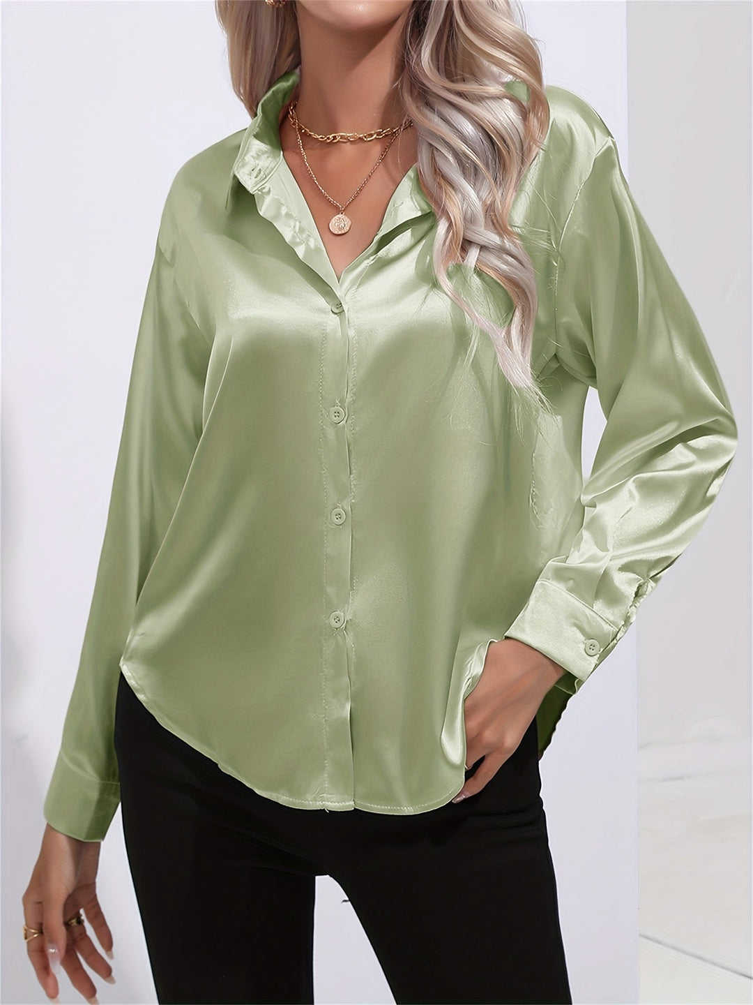 Athena | Elegant Long Sleeve Blouse